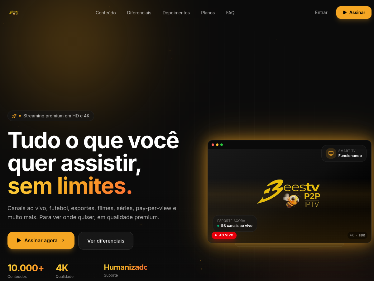 Captura do projeto BeesTV